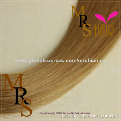 18-Inch medium brown 12# Malaysian silk straight tape extensions hair